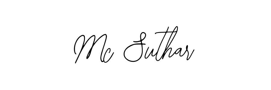 Design your own signature with our free online signature maker. With this signature software, you can create a handwritten (Bearetta-2O07w) signature for name Mc Suthar. Mc Suthar signature style 12 images and pictures png