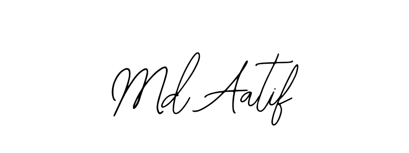 Also You can easily find your signature by using the search form. We will create Md Aatif name handwritten signature images for you free of cost using Bearetta-2O07w sign style. Md Aatif signature style 12 images and pictures png