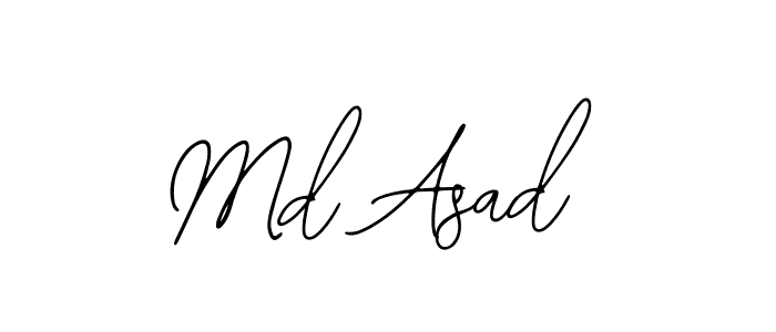 The best way (Bearetta-2O07w) to make a short signature is to pick only two or three words in your name. The name Md Asad include a total of six letters. For converting this name. Md Asad signature style 12 images and pictures png