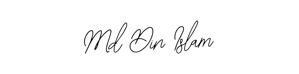 How to make Md Din Islam name signature. Use Bearetta-2O07w style for creating short signs online. This is the latest handwritten sign. Md Din Islam signature style 12 images and pictures png