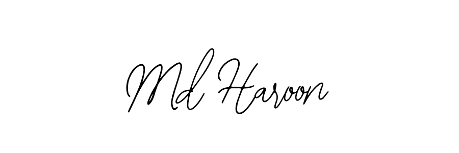 How to make Md Haroon name signature. Use Bearetta-2O07w style for creating short signs online. This is the latest handwritten sign. Md Haroon signature style 12 images and pictures png