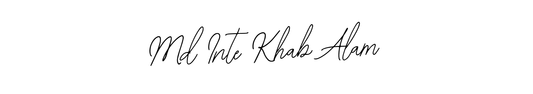 How to make Md Inte Khab Alam name signature. Use Bearetta-2O07w style for creating short signs online. This is the latest handwritten sign. Md Inte Khab Alam signature style 12 images and pictures png