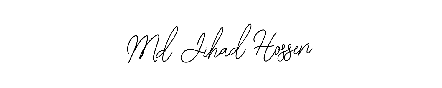 The best way (Bearetta-2O07w) to make a short signature is to pick only two or three words in your name. The name Md Jihad Hossen include a total of six letters. For converting this name. Md Jihad Hossen signature style 12 images and pictures png