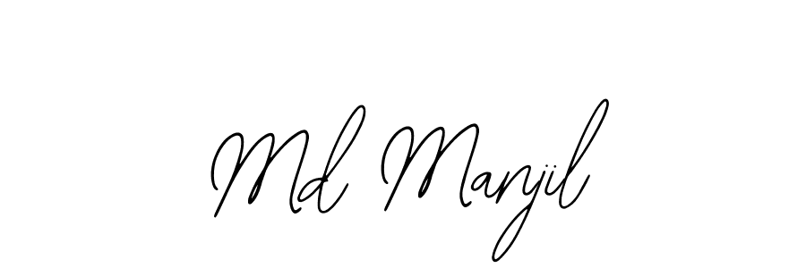 How to make Md Manjil name signature. Use Bearetta-2O07w style for creating short signs online. This is the latest handwritten sign. Md Manjil signature style 12 images and pictures png