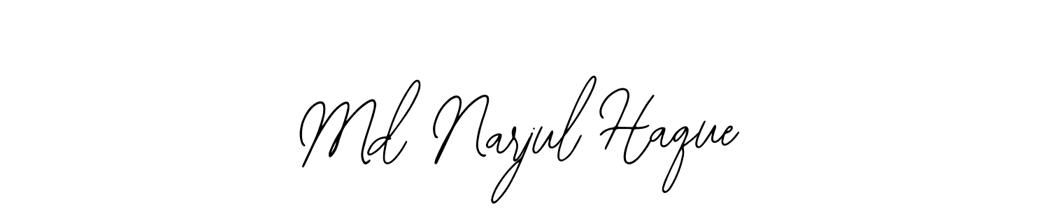 The best way (Bearetta-2O07w) to make a short signature is to pick only two or three words in your name. The name Md Narjul Haque include a total of six letters. For converting this name. Md Narjul Haque signature style 12 images and pictures png