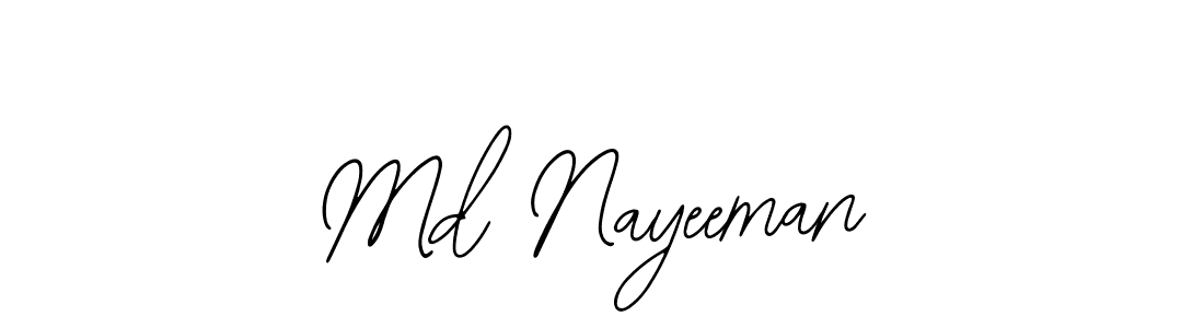 The best way (Bearetta-2O07w) to make a short signature is to pick only two or three words in your name. The name Md Nayeeman include a total of six letters. For converting this name. Md Nayeeman signature style 12 images and pictures png