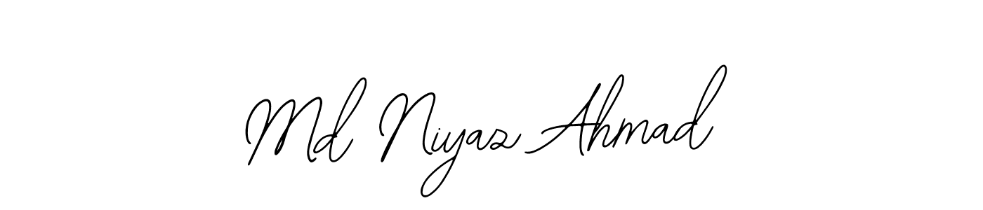 You should practise on your own different ways (Bearetta-2O07w) to write your name (Md Niyaz Ahmad) in signature. don't let someone else do it for you. Md Niyaz Ahmad signature style 12 images and pictures png