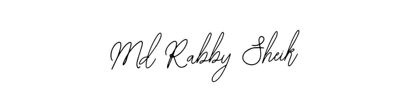 Bearetta-2O07w is a professional signature style that is perfect for those who want to add a touch of class to their signature. It is also a great choice for those who want to make their signature more unique. Get Md Rabby Sheik name to fancy signature for free. Md Rabby Sheik signature style 12 images and pictures png