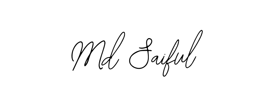 How to make Md Saiful name signature. Use Bearetta-2O07w style for creating short signs online. This is the latest handwritten sign. Md Saiful signature style 12 images and pictures png