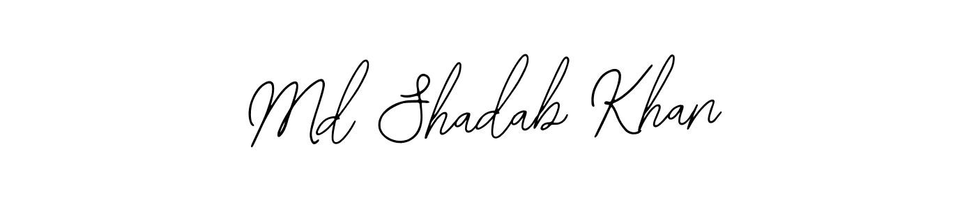 The best way (Bearetta-2O07w) to make a short signature is to pick only two or three words in your name. The name Md Shadab Khan include a total of six letters. For converting this name. Md Shadab Khan signature style 12 images and pictures png