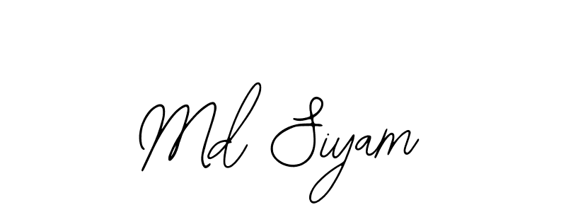 Design your own signature with our free online signature maker. With this signature software, you can create a handwritten (Bearetta-2O07w) signature for name Md Siyam. Md Siyam signature style 12 images and pictures png