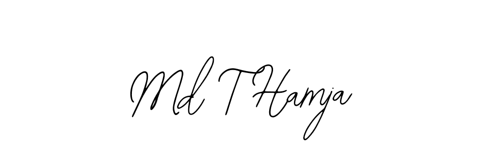 The best way (Bearetta-2O07w) to make a short signature is to pick only two or three words in your name. The name Md T Hamja include a total of six letters. For converting this name. Md T Hamja signature style 12 images and pictures png