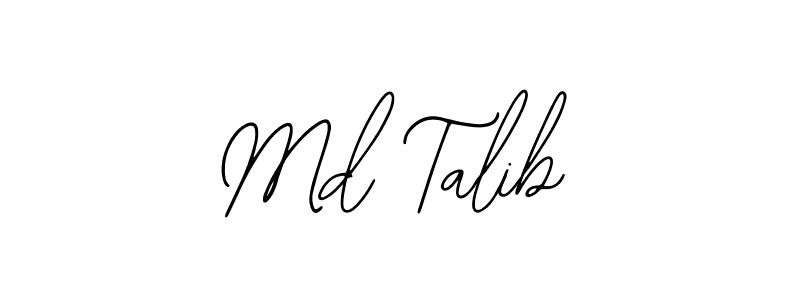 How to make Md Talib name signature. Use Bearetta-2O07w style for creating short signs online. This is the latest handwritten sign. Md Talib signature style 12 images and pictures png