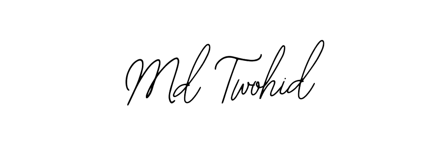 How to make Md Twohid name signature. Use Bearetta-2O07w style for creating short signs online. This is the latest handwritten sign. Md Twohid signature style 12 images and pictures png