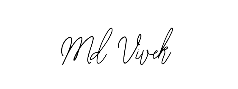 How to make Md Vivek name signature. Use Bearetta-2O07w style for creating short signs online. This is the latest handwritten sign. Md Vivek signature style 12 images and pictures png