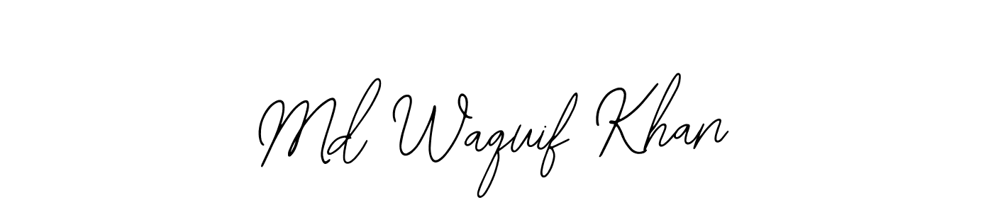 How to make Md Waquif Khan name signature. Use Bearetta-2O07w style for creating short signs online. This is the latest handwritten sign. Md Waquif Khan signature style 12 images and pictures png