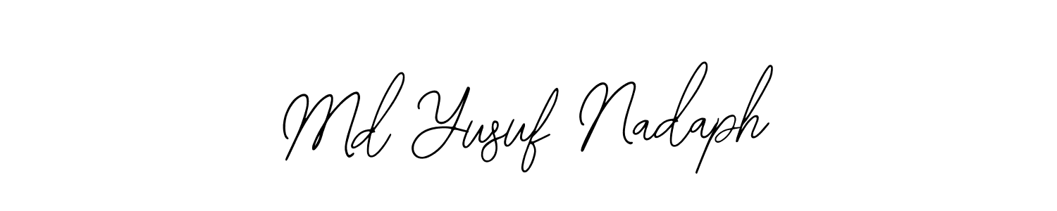 How to Draw Md Yusuf Nadaph signature style? Bearetta-2O07w is a latest design signature styles for name Md Yusuf Nadaph. Md Yusuf Nadaph signature style 12 images and pictures png