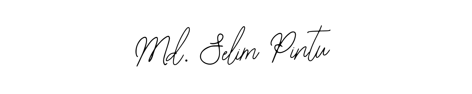 The best way (Bearetta-2O07w) to make a short signature is to pick only two or three words in your name. The name Md. Selim Pintu include a total of six letters. For converting this name. Md. Selim Pintu signature style 12 images and pictures png
