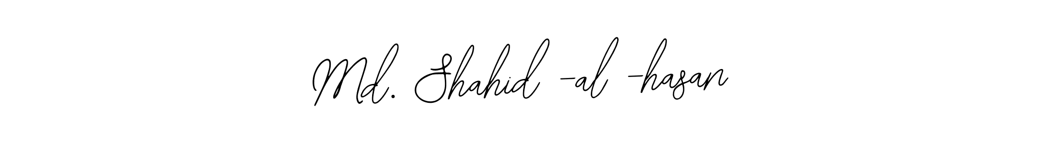 The best way (Bearetta-2O07w) to make a short signature is to pick only two or three words in your name. The name Md. Shahid -al -hasan include a total of six letters. For converting this name. Md. Shahid -al -hasan signature style 12 images and pictures png