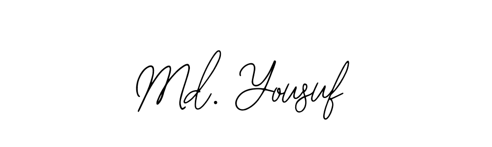 The best way (Bearetta-2O07w) to make a short signature is to pick only two or three words in your name. The name Md. Yousuf include a total of six letters. For converting this name. Md. Yousuf signature style 12 images and pictures png