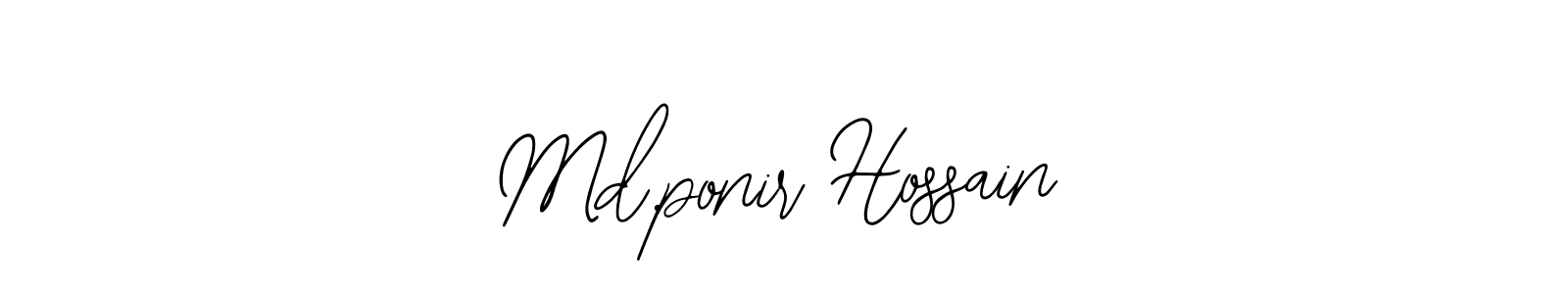 Use a signature maker to create a handwritten signature online. With this signature software, you can design (Bearetta-2O07w) your own signature for name Md.ponir Hossain. Md.ponir Hossain signature style 12 images and pictures png