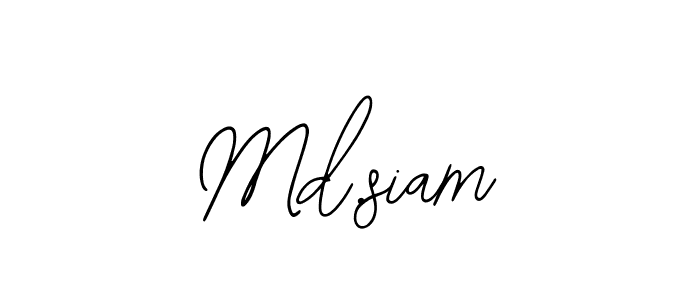 How to make Md.siam name signature. Use Bearetta-2O07w style for creating short signs online. This is the latest handwritten sign. Md.siam signature style 12 images and pictures png