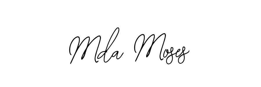 How to make Mda Moses name signature. Use Bearetta-2O07w style for creating short signs online. This is the latest handwritten sign. Mda Moses signature style 12 images and pictures png