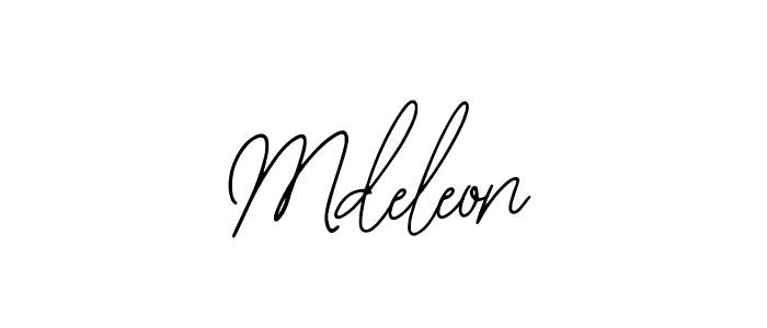 How to make Mdeleon name signature. Use Bearetta-2O07w style for creating short signs online. This is the latest handwritten sign. Mdeleon signature style 12 images and pictures png