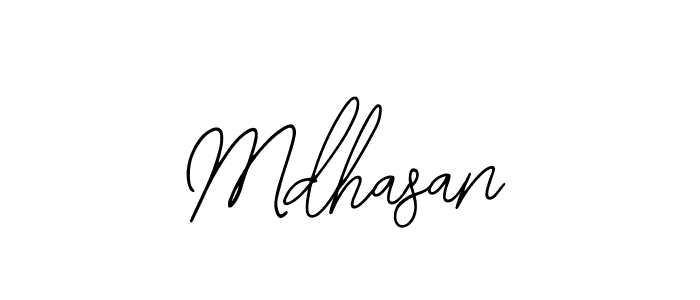 How to make Mdhasan name signature. Use Bearetta-2O07w style for creating short signs online. This is the latest handwritten sign. Mdhasan signature style 12 images and pictures png
