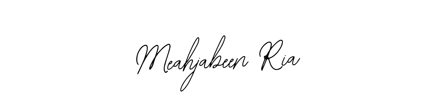 You should practise on your own different ways (Bearetta-2O07w) to write your name (Meahjabeen Ria) in signature. don't let someone else do it for you. Meahjabeen Ria signature style 12 images and pictures png