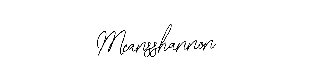How to make Meansshannon name signature. Use Bearetta-2O07w style for creating short signs online. This is the latest handwritten sign. Meansshannon signature style 12 images and pictures png