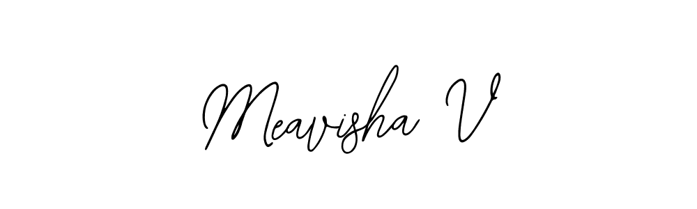 Also You can easily find your signature by using the search form. We will create Meavisha V name handwritten signature images for you free of cost using Bearetta-2O07w sign style. Meavisha V signature style 12 images and pictures png