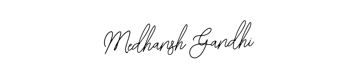 How to make Medhansh Gandhi name signature. Use Bearetta-2O07w style for creating short signs online. This is the latest handwritten sign. Medhansh Gandhi signature style 12 images and pictures png
