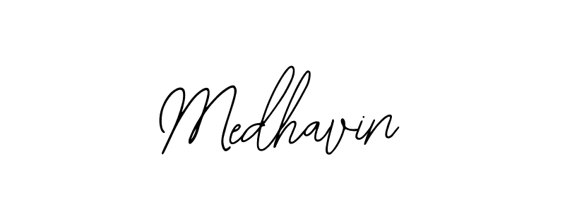 if you are searching for the best signature style for your name Medhavin. so please give up your signature search. here we have designed multiple signature styles  using Bearetta-2O07w. Medhavin signature style 12 images and pictures png