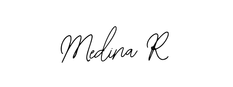 if you are searching for the best signature style for your name Medina R. so please give up your signature search. here we have designed multiple signature styles  using Bearetta-2O07w. Medina R signature style 12 images and pictures png