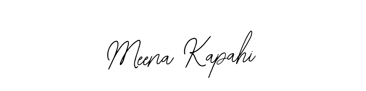 Bearetta-2O07w is a professional signature style that is perfect for those who want to add a touch of class to their signature. It is also a great choice for those who want to make their signature more unique. Get Meena Kapahi name to fancy signature for free. Meena Kapahi signature style 12 images and pictures png