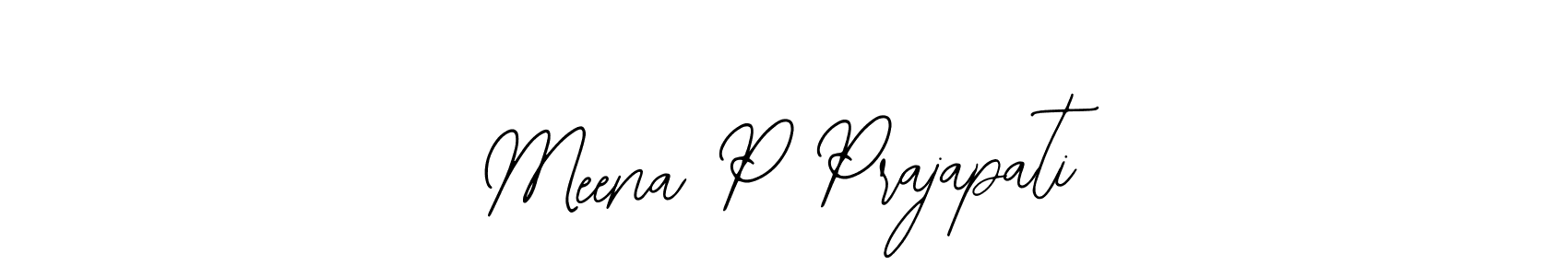 Use a signature maker to create a handwritten signature online. With this signature software, you can design (Bearetta-2O07w) your own signature for name Meena P Prajapati. Meena P Prajapati signature style 12 images and pictures png