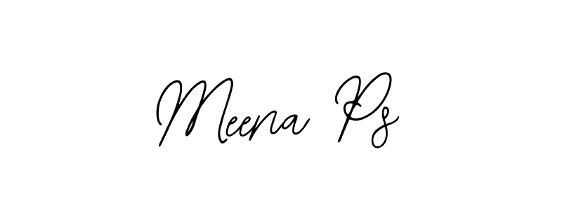 How to make Meena Ps name signature. Use Bearetta-2O07w style for creating short signs online. This is the latest handwritten sign. Meena Ps signature style 12 images and pictures png