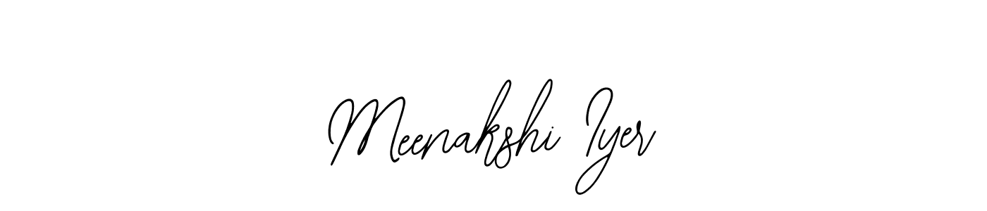 You should practise on your own different ways (Bearetta-2O07w) to write your name (Meenakshi Iyer) in signature. don't let someone else do it for you. Meenakshi Iyer signature style 12 images and pictures png