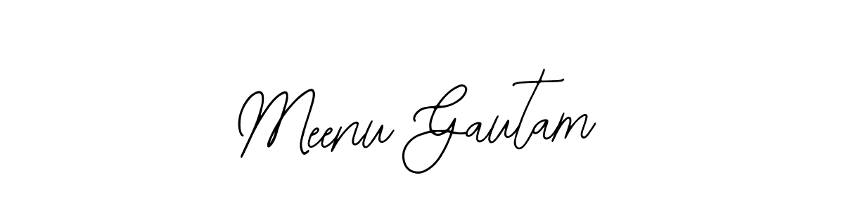 Design your own signature with our free online signature maker. With this signature software, you can create a handwritten (Bearetta-2O07w) signature for name Meenu Gautam. Meenu Gautam signature style 12 images and pictures png