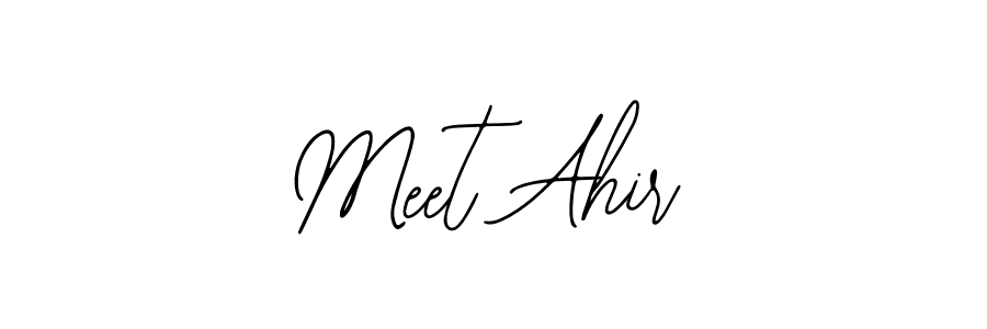 Also You can easily find your signature by using the search form. We will create Meet Ahir name handwritten signature images for you free of cost using Bearetta-2O07w sign style. Meet Ahir signature style 12 images and pictures png