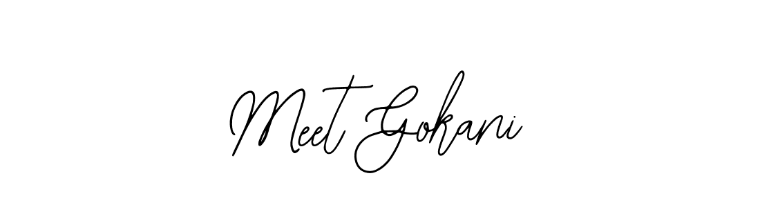 You should practise on your own different ways (Bearetta-2O07w) to write your name (Meet Gokani) in signature. don't let someone else do it for you. Meet Gokani signature style 12 images and pictures png