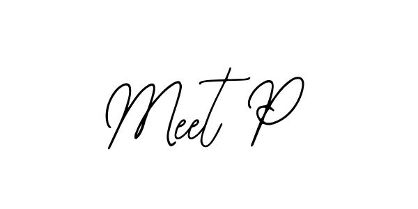 Use a signature maker to create a handwritten signature online. With this signature software, you can design (Bearetta-2O07w) your own signature for name Meet P. Meet P signature style 12 images and pictures png