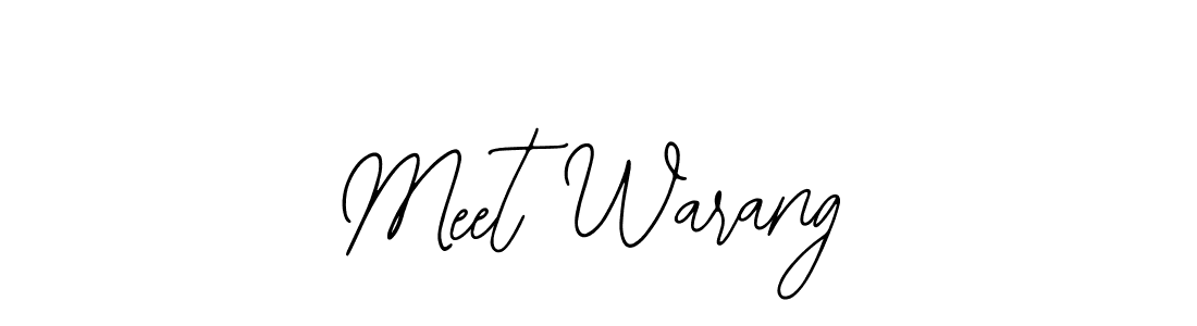 Use a signature maker to create a handwritten signature online. With this signature software, you can design (Bearetta-2O07w) your own signature for name Meet Warang. Meet Warang signature style 12 images and pictures png