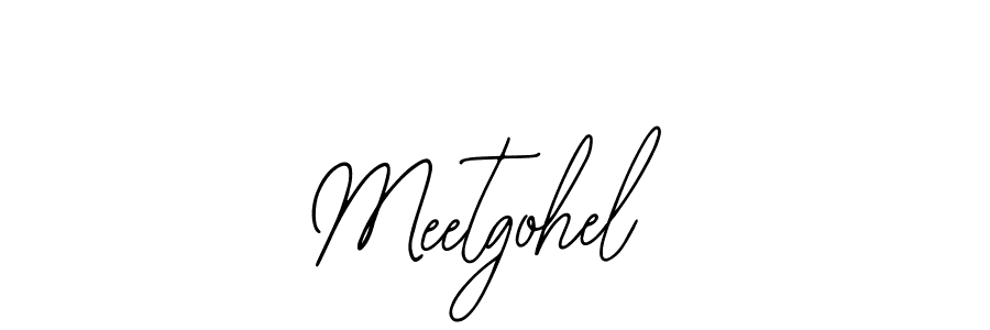 The best way (Bearetta-2O07w) to make a short signature is to pick only two or three words in your name. The name Meetgohel include a total of six letters. For converting this name. Meetgohel signature style 12 images and pictures png