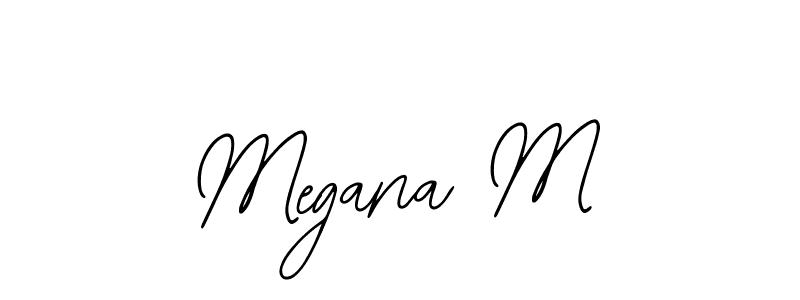 if you are searching for the best signature style for your name Megana M. so please give up your signature search. here we have designed multiple signature styles  using Bearetta-2O07w. Megana M signature style 12 images and pictures png