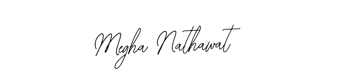 How to make Megha Nathawat name signature. Use Bearetta-2O07w style for creating short signs online. This is the latest handwritten sign. Megha Nathawat signature style 12 images and pictures png