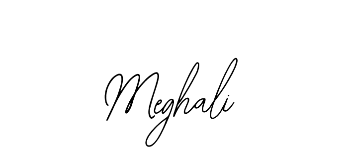 How to make Meghali name signature. Use Bearetta-2O07w style for creating short signs online. This is the latest handwritten sign. Meghali signature style 12 images and pictures png