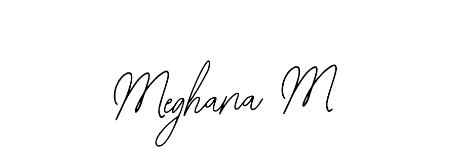 Bearetta-2O07w is a professional signature style that is perfect for those who want to add a touch of class to their signature. It is also a great choice for those who want to make their signature more unique. Get Meghana M name to fancy signature for free. Meghana M signature style 12 images and pictures png