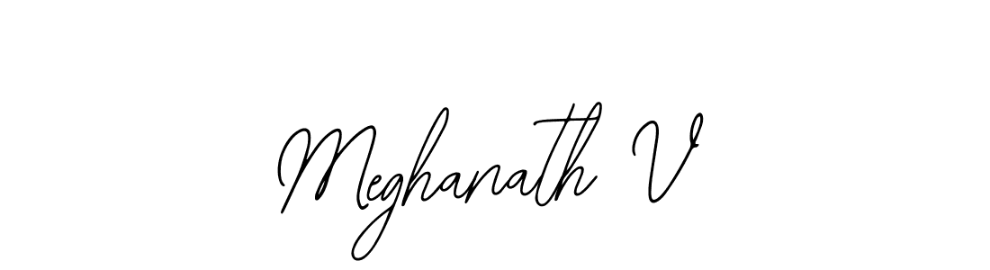 if you are searching for the best signature style for your name Meghanath V. so please give up your signature search. here we have designed multiple signature styles  using Bearetta-2O07w. Meghanath V signature style 12 images and pictures png